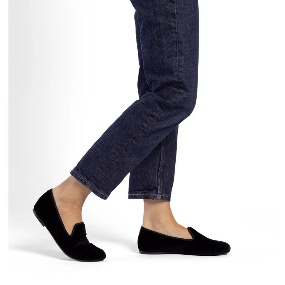 Birdies The Starling Black Velvet Loafers 7 Slippers Flats Holidays Preppy